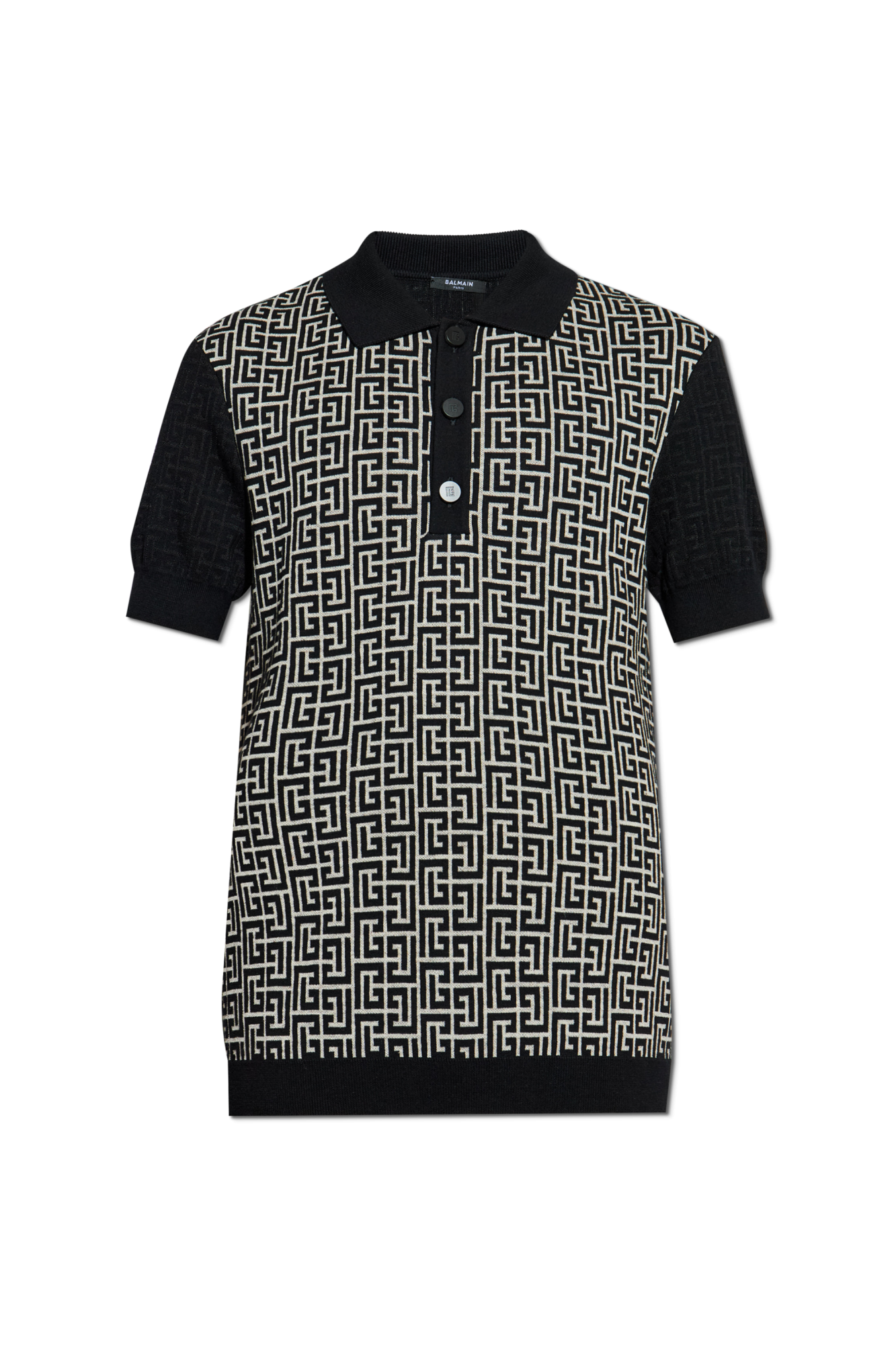 Tシャツ・カットソー BALMAIN FW25 MONOGRAM POLO (FH1GB020KI80 GFE) Black Polo with monogram Balmain - Vitkac GB